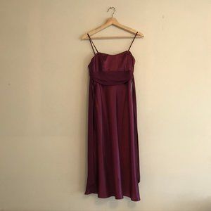 Bari Jay satin midi dress with silk chiffon tie